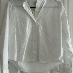 J. Crew Women’s White Rhinestone Cropped Blouse - XS NWT